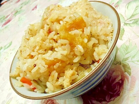 ❤干し芋と油揚げと牛蒡人参の炊き込みご飯❤